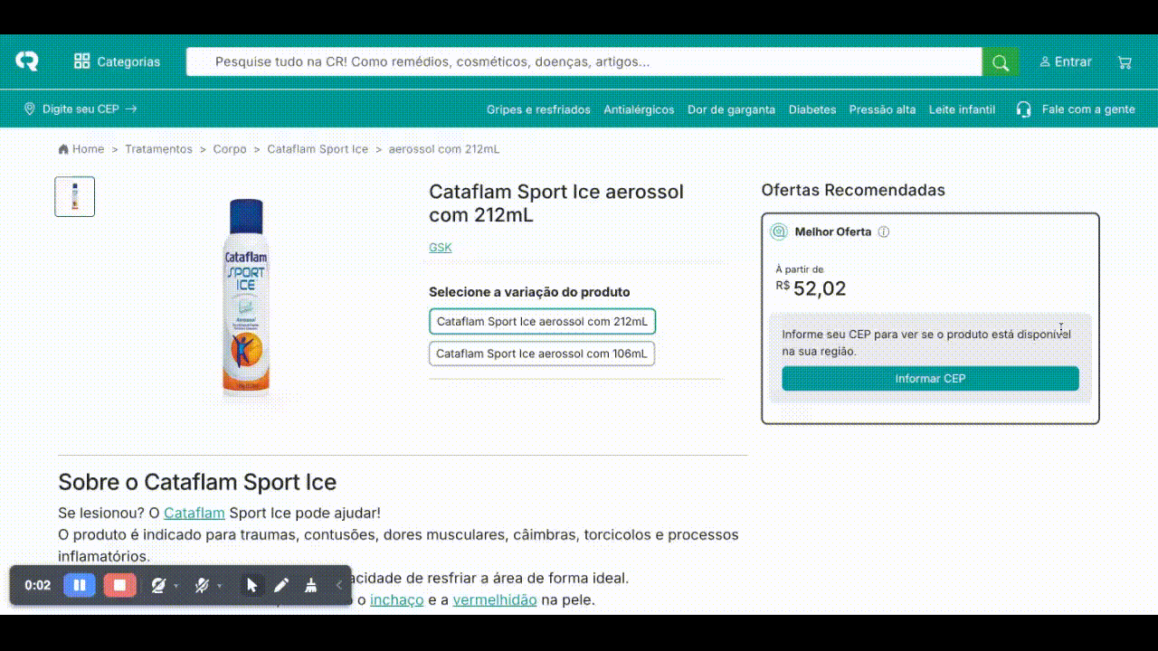Seção de ofertas com os três selos visíveis